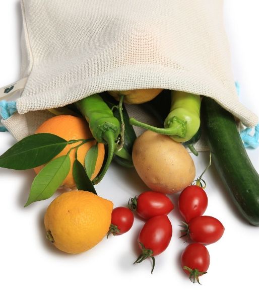 Doğal Pamuklu Sebze Meyve Çantası (Üçlü Paket). ürün görseli