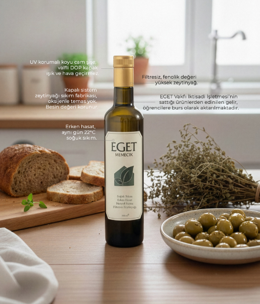 EGET Memecik Soğuk Sıkım Zeytinyağı-500 ml. ürün görseli